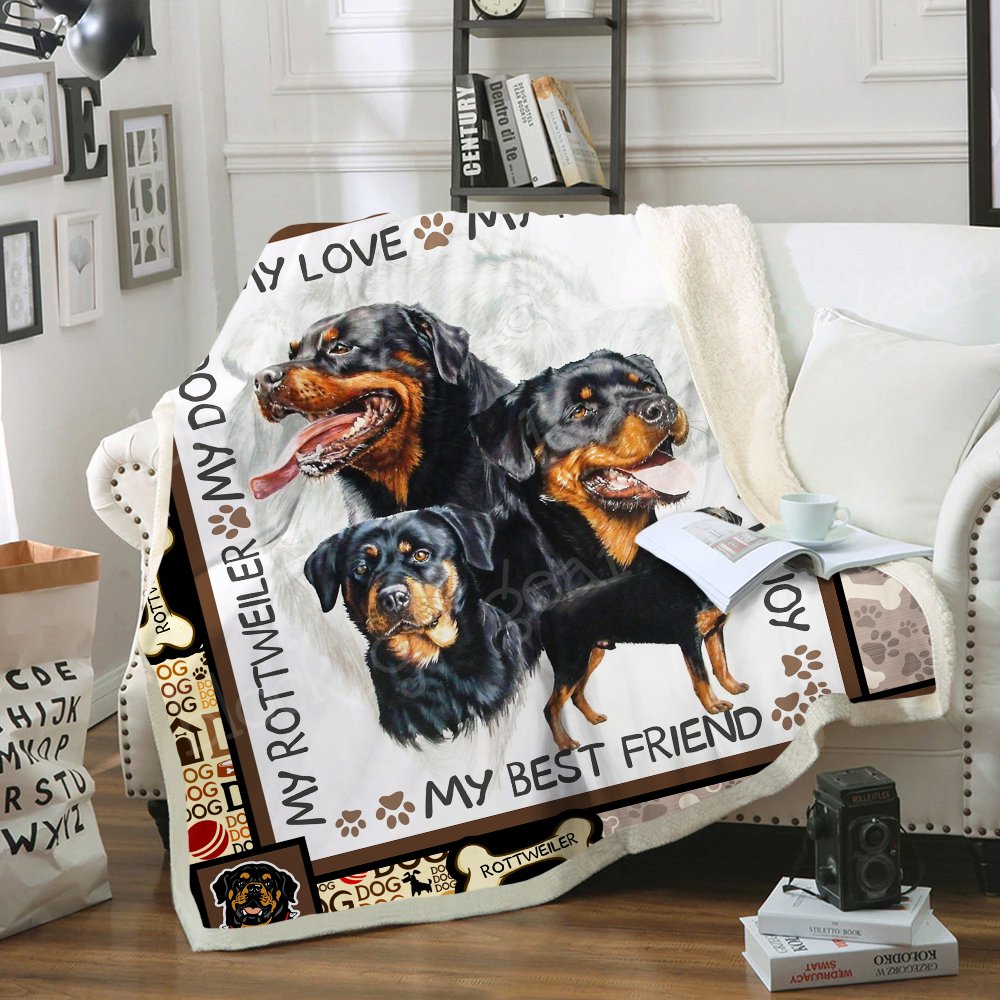 Rottweiler CL03100177MDF Sherpa Fleece Blanket