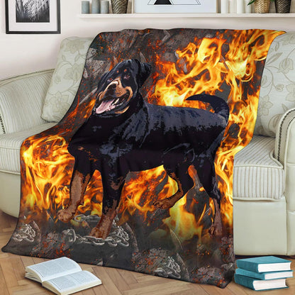 Rottweiler CL140877MD Sherpa Fleece Blanket