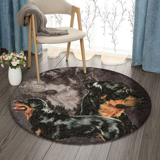Rottweiler DD180973RR Round Area Rug