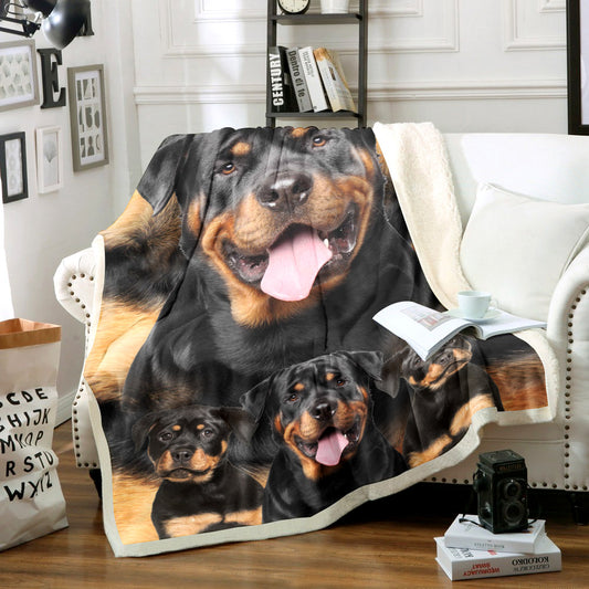 Rottweiler TL0611142TT Sherpa Fleece Blanket