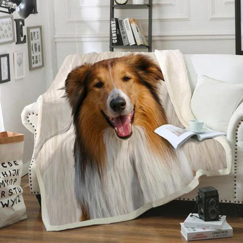 Rough Collie CLM3110222S Sherpa Fleece Blanket