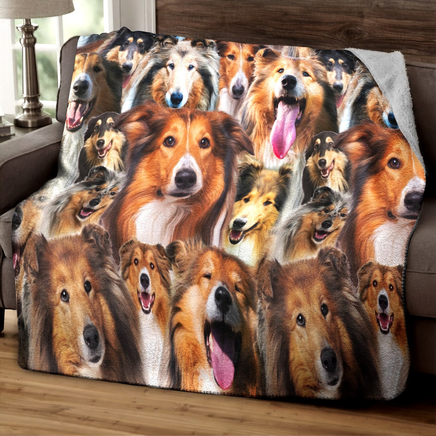 Rough Collie Dog HM170827T Sherpa Fleece Blanket