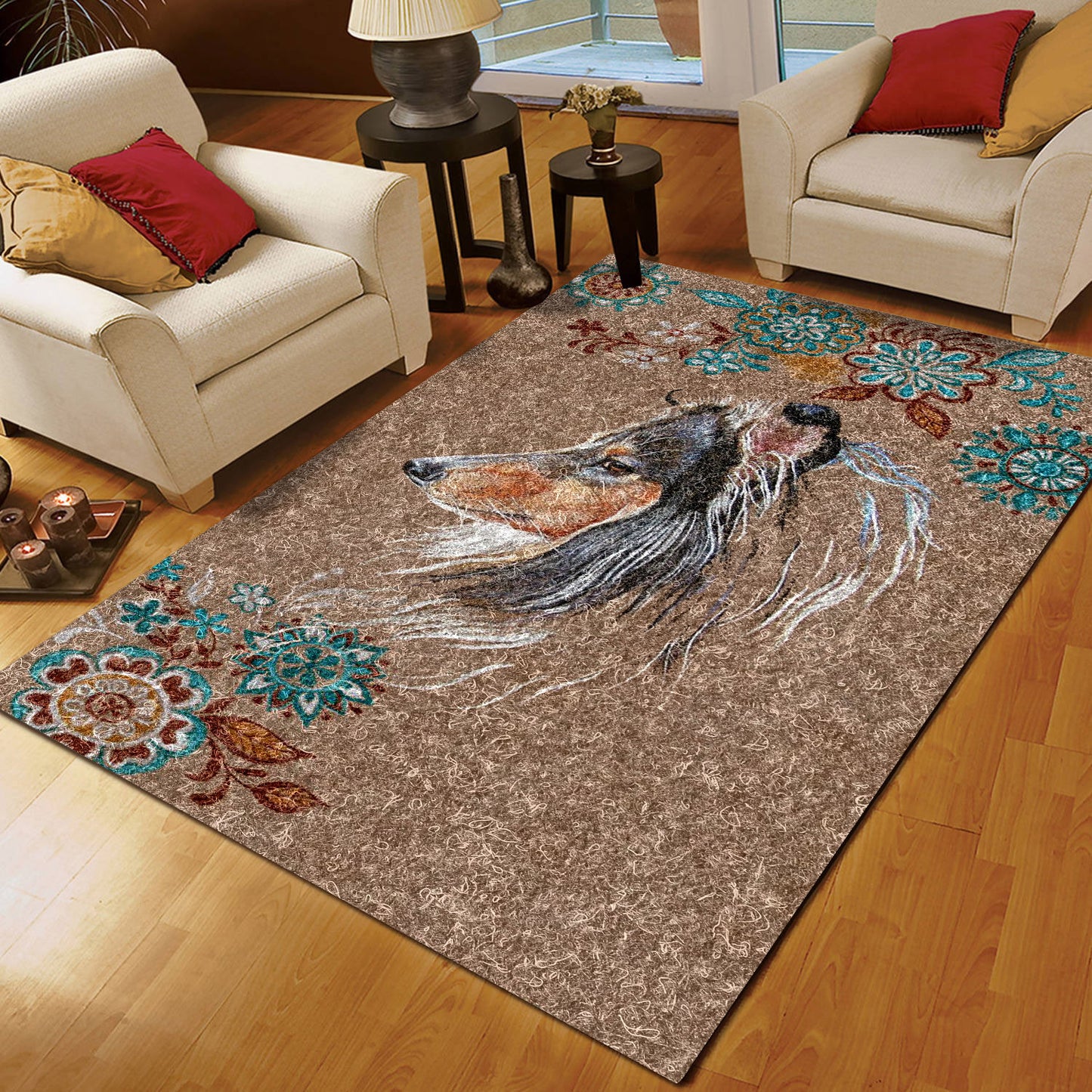 Rough Collie Dog HM270752 Rug