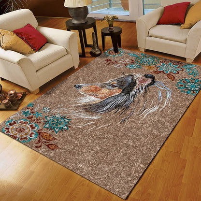 Rough Collie Dog HM270752 Rug