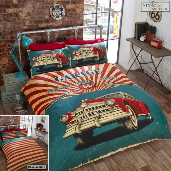 Route Retro Garage Vintage Car CLA3009495B Bedding Sets