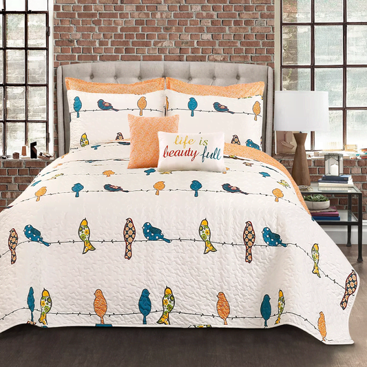 Rowley Birds CLM1809153B Quilt Bedding Set