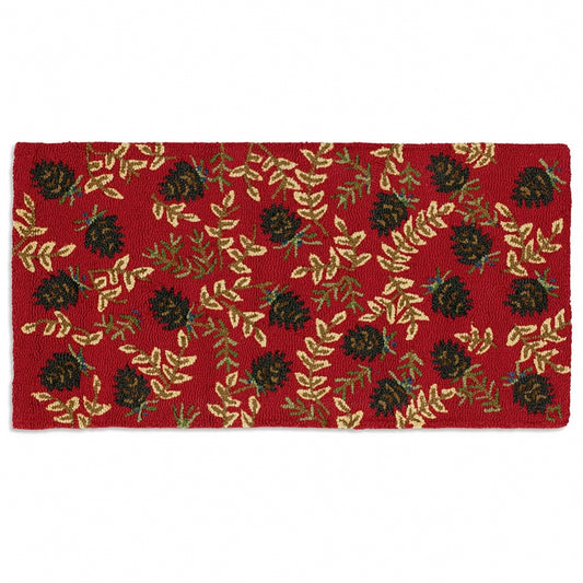 Ruby Pine Cones CLM2110061R Runner Rug