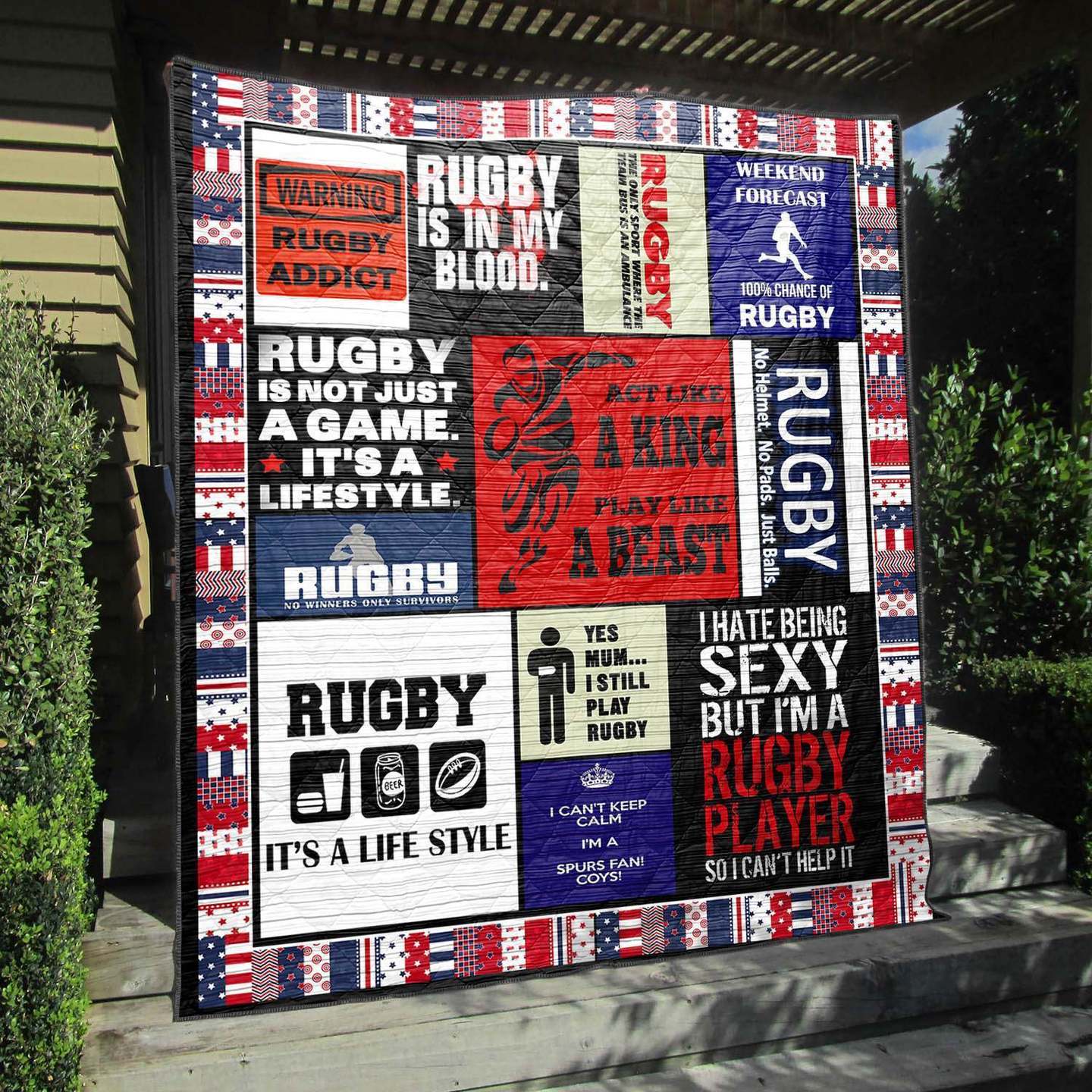 Rugby Play Like A Beast PKT200650 Quilt Blanket