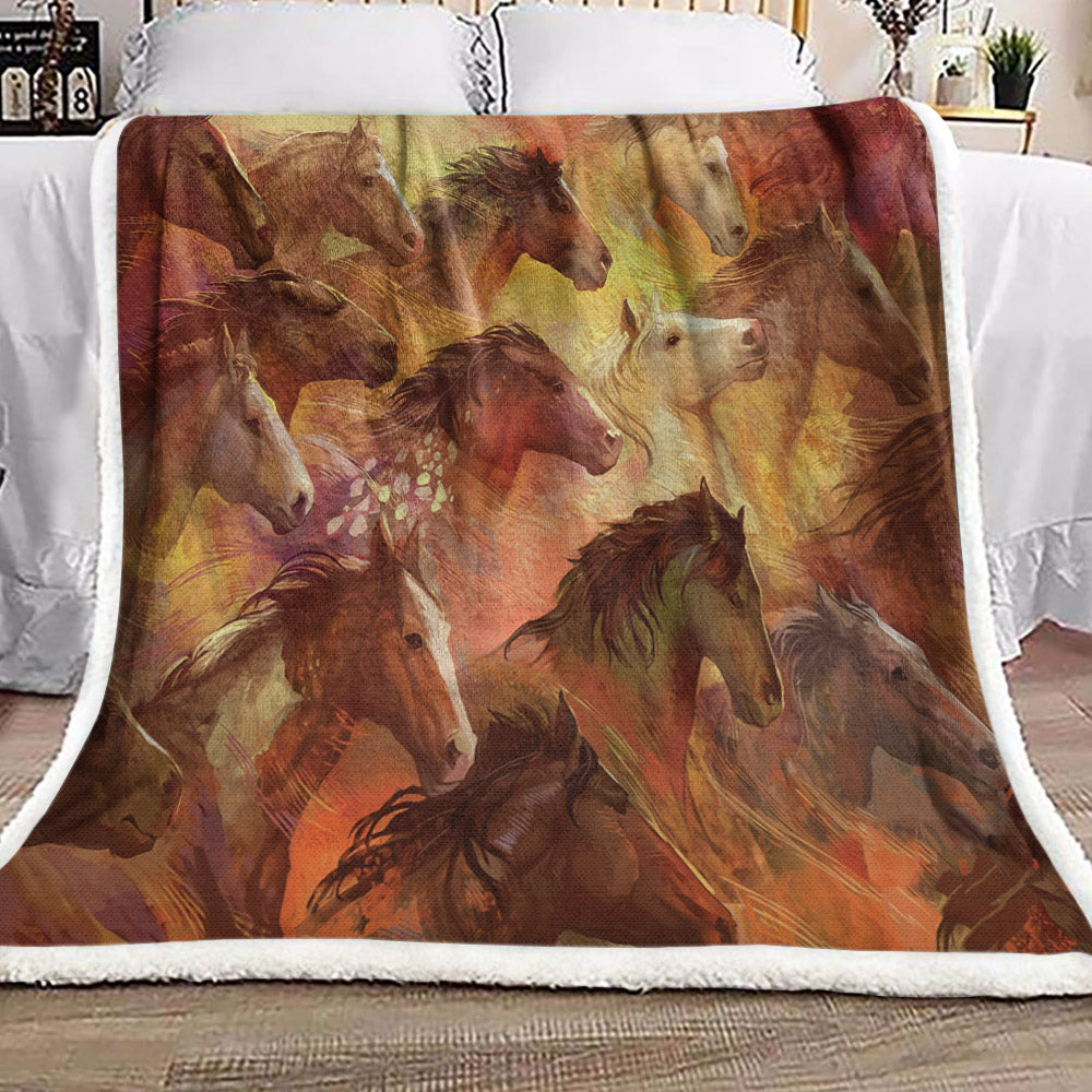 Running Horses VD2310238F Sherpa Fleece Blanket