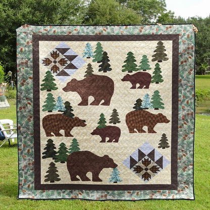 Rustic Bear CLA2810408Q Quilt Blanket