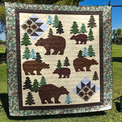 Rustic Bear CLA2810408Q Quilt Blanket