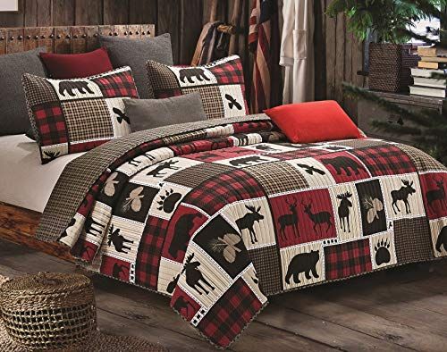 Rustic Moose And Bear CLA3009499B Quilt Bedding Set