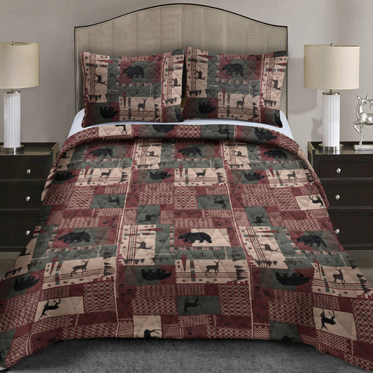 Rustic Moose CLA2609192B Quilt Bedding Set