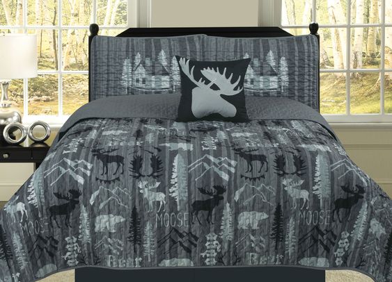 Rustic Mountain CLM2709124T Quilt Bedding Set