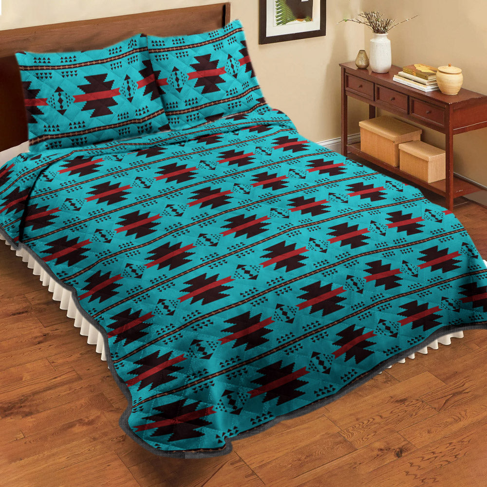 Rustic Southwestern Turquoise Aztec CLM211044 Quilt Bedding Set