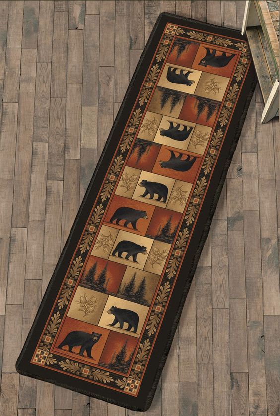 Rustic Black Bear CLA3009112RU Runner Rug