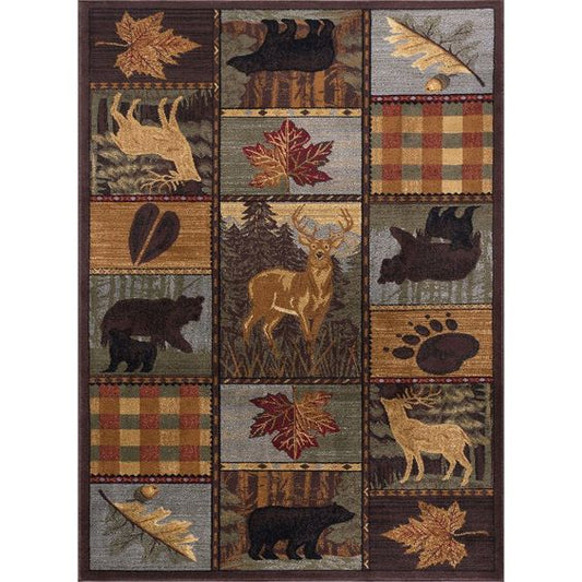 Rustic Deer And Bear CLA0410117R Rug