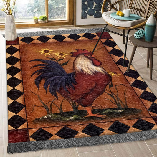 Rustic Rooster AA0910099F Decorative Floor-cloth
