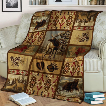 Rustic Wildlife NT040989F Sherpa Fleece Blanket