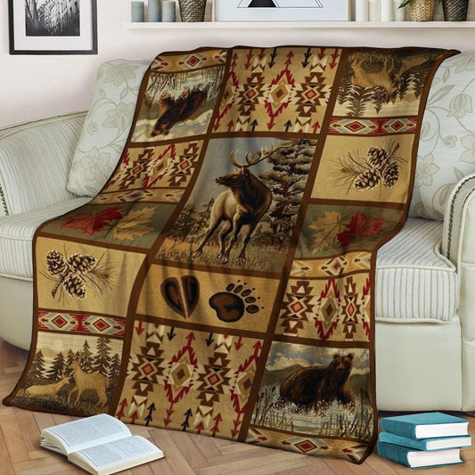 Rustic Wildlife NT040989F Sherpa Fleece Blanket