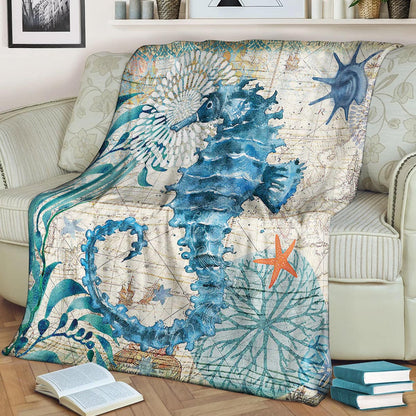 Seahorse CLA140846 Sherpa Fleece Blanket