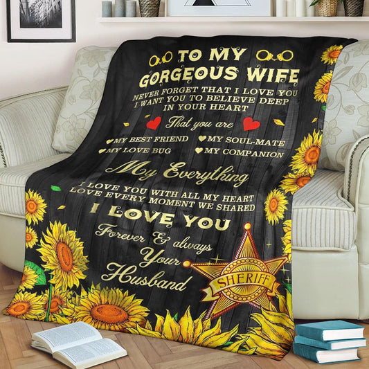 SHERIFF to my Wife My everything CLA1910244F Sherpa Fleece Blanket