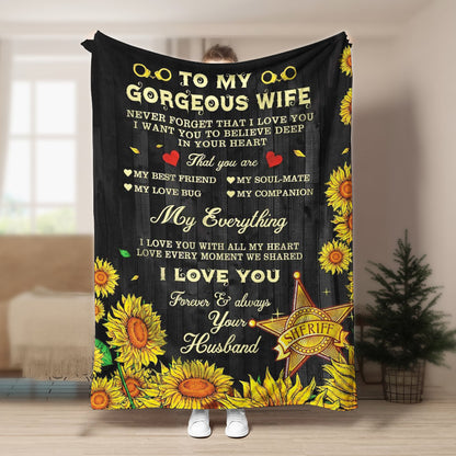 SHERIFF to my Wife My everything CLA1910244F Sherpa Fleece Blanket