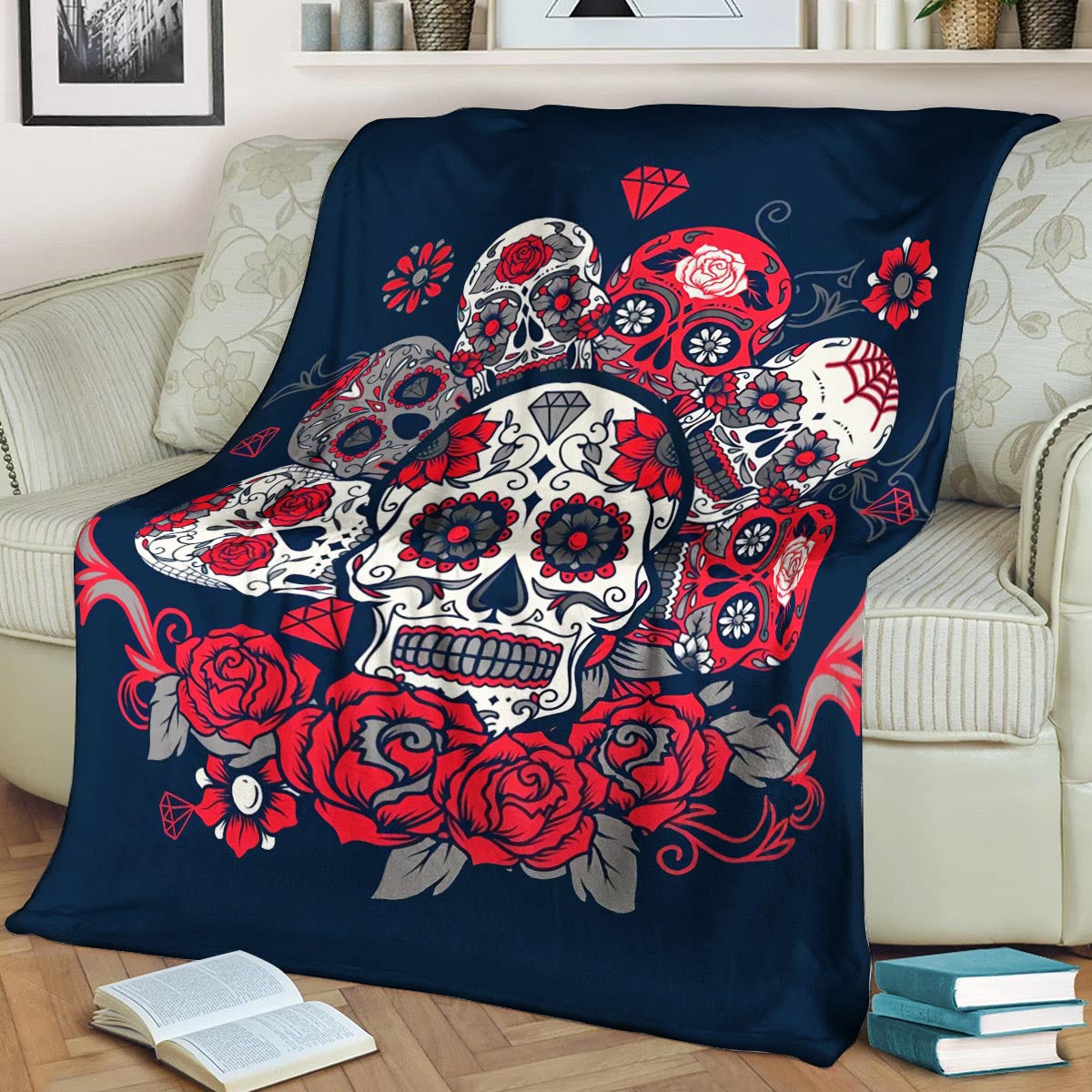 Skull CL140881MD Sherpa Fleece Blanket