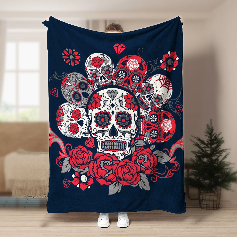 Skull CL140881MD Sherpa Fleece Blanket
