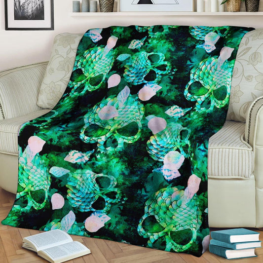 Skull CL150856MD Sherpa Fleece Blanket