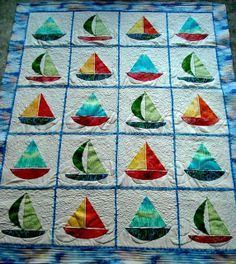 Sailboat CLA1110453Q Quilt Blanket