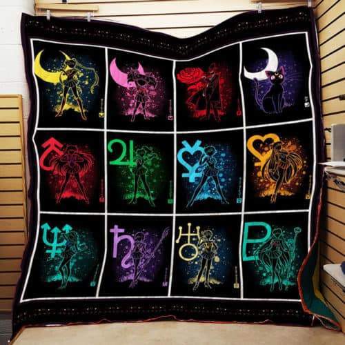 Sailor Moon Crystal Symbols CLH0711324Q Quilt Blanket