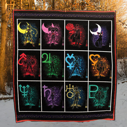 Sailor Moon Crystal Symbols CLH0711324Q Quilt Blanket