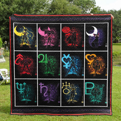 Sailor Moon Crystal Symbols CLH0711324Q Quilt Blanket