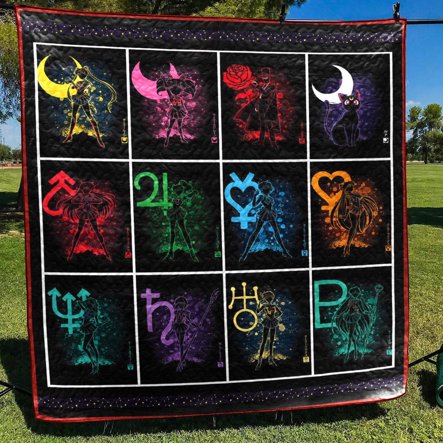 Sailor Moon Crystal Symbols CLH0711324Q Quilt Blanket