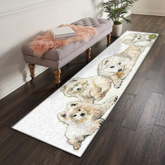 Samoyed Puppies HM031077N Runner Rug