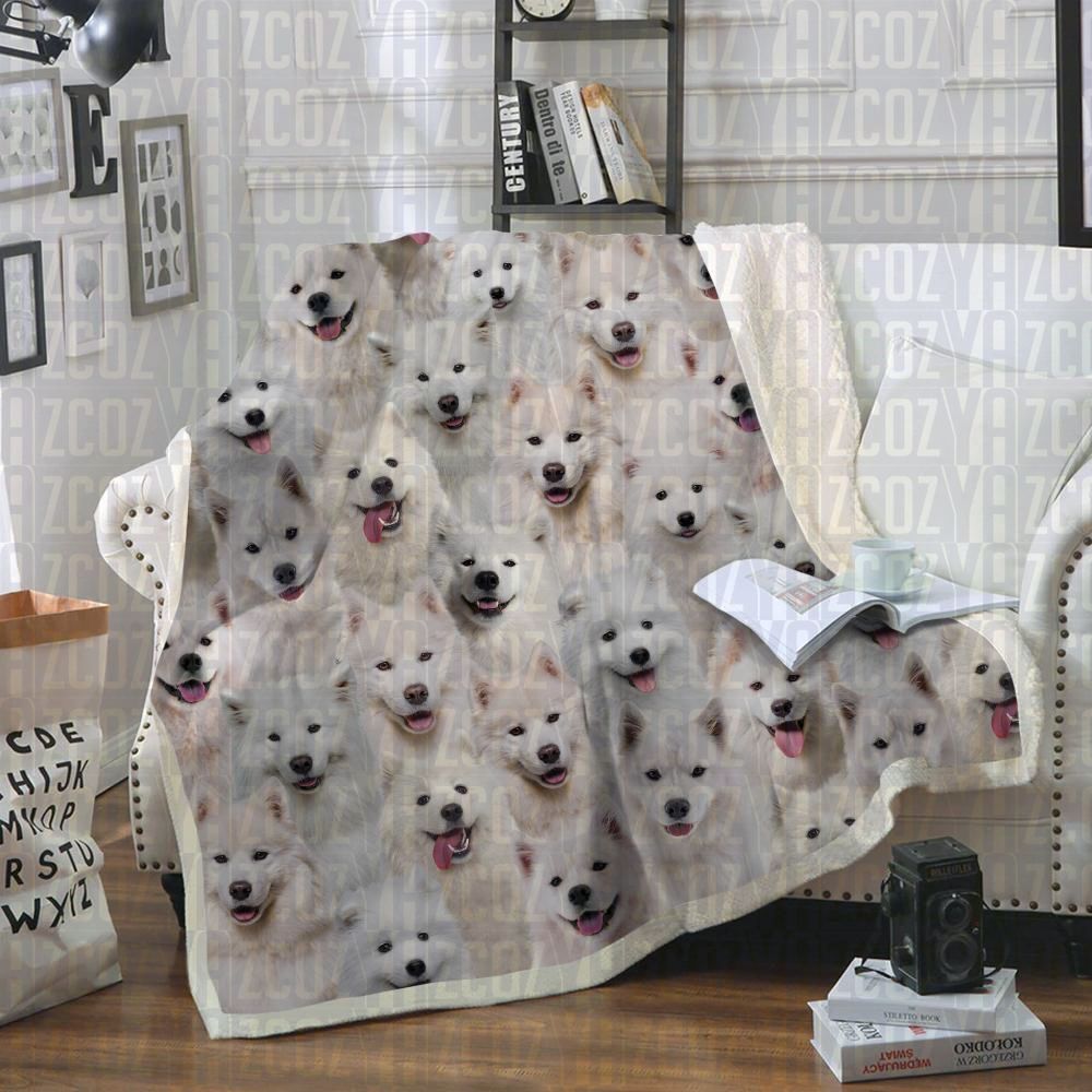 Samoyeds CL21110782MDF Sherpa Fleece Blanket