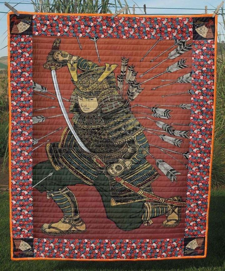 Samurai In The Arrow Rain CLT130636 Quilt Blanket