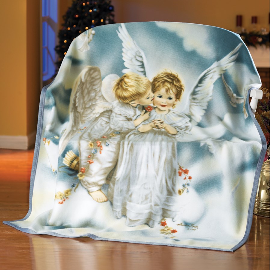 Sandra Kuck Kissing Angel CLH2210095F Sherpa Fleece Blanket