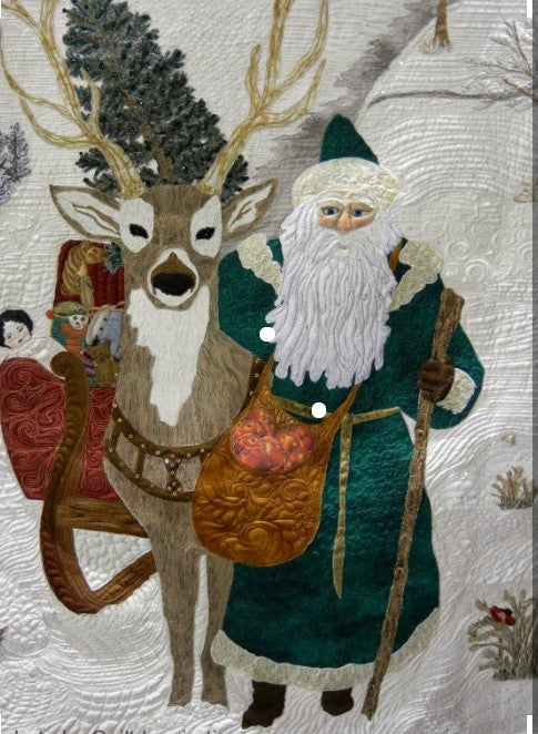Santa And Deer CLA1710479Q Quilt Blanket
