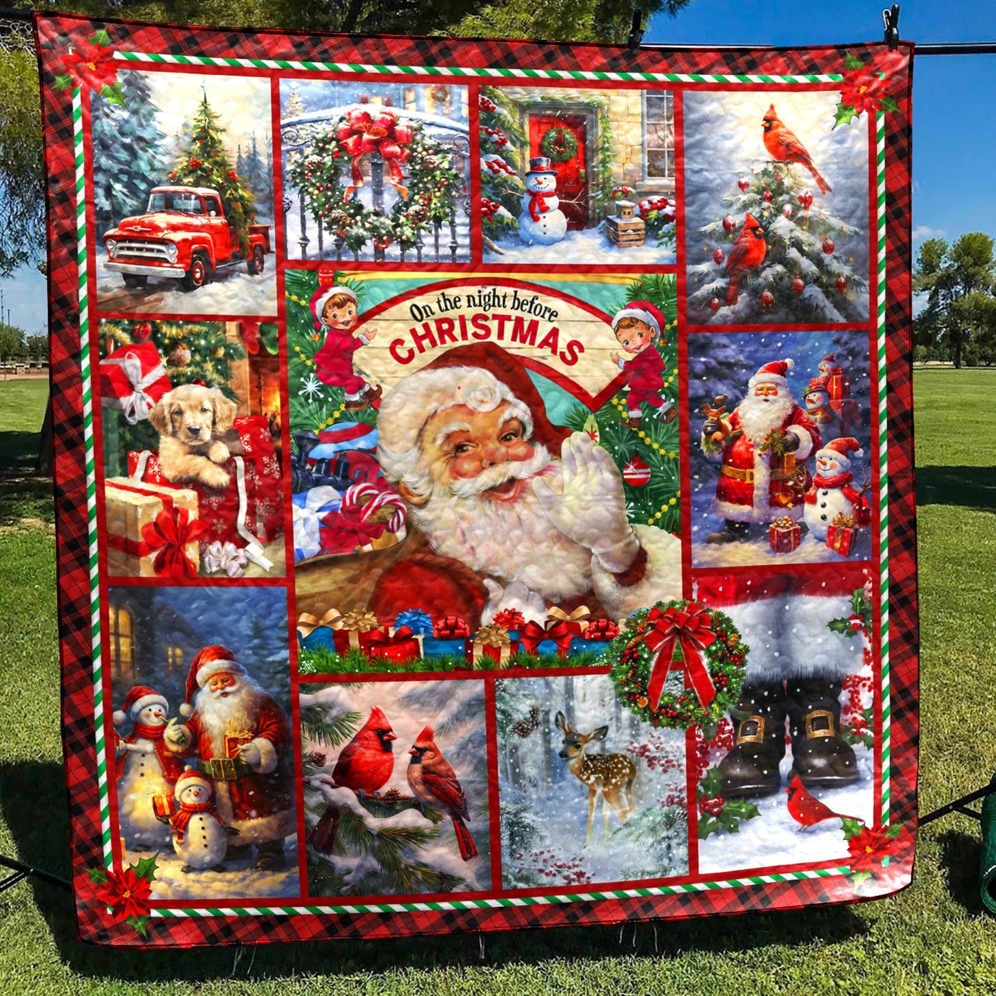 Santa Merry Christmas HM281009D Art Quilt