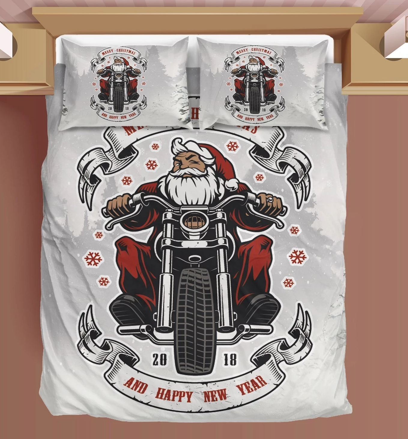 Santa Biker White CL11100226MDB Bedding Sets