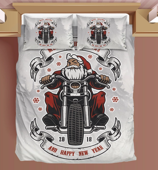 Santa Biker White CL11100226MDB Bedding Sets