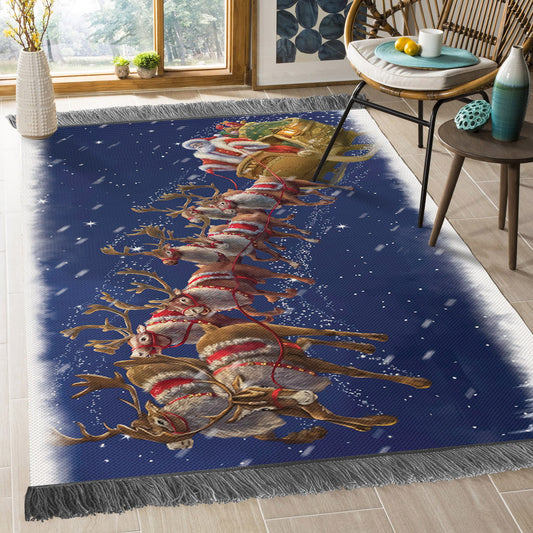 Santa Claus And Reindeer Christmas DV1810229O Decorative Floor-cloth