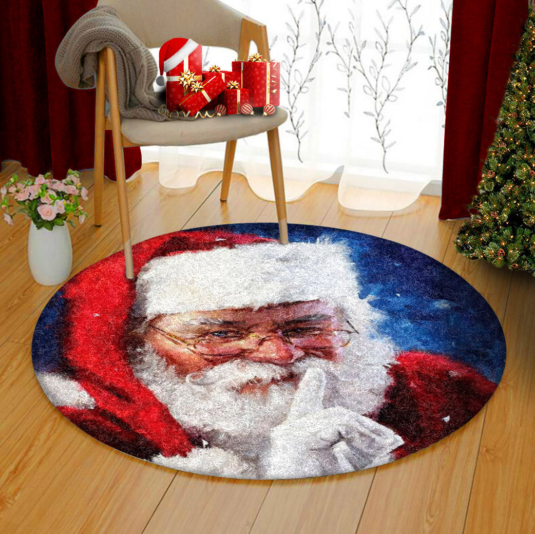 Santa Claus Christmas HM2310089TM Round Area Rug – Charming Favor