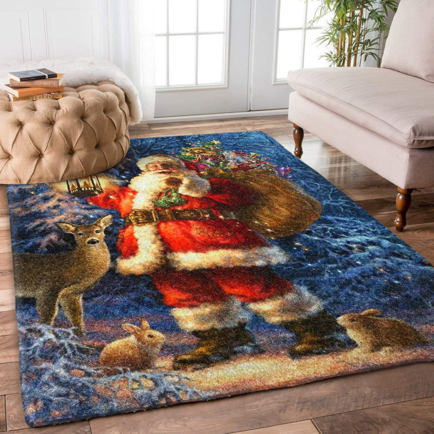 Santa Claus Deer Christmas HN2410210R Rug