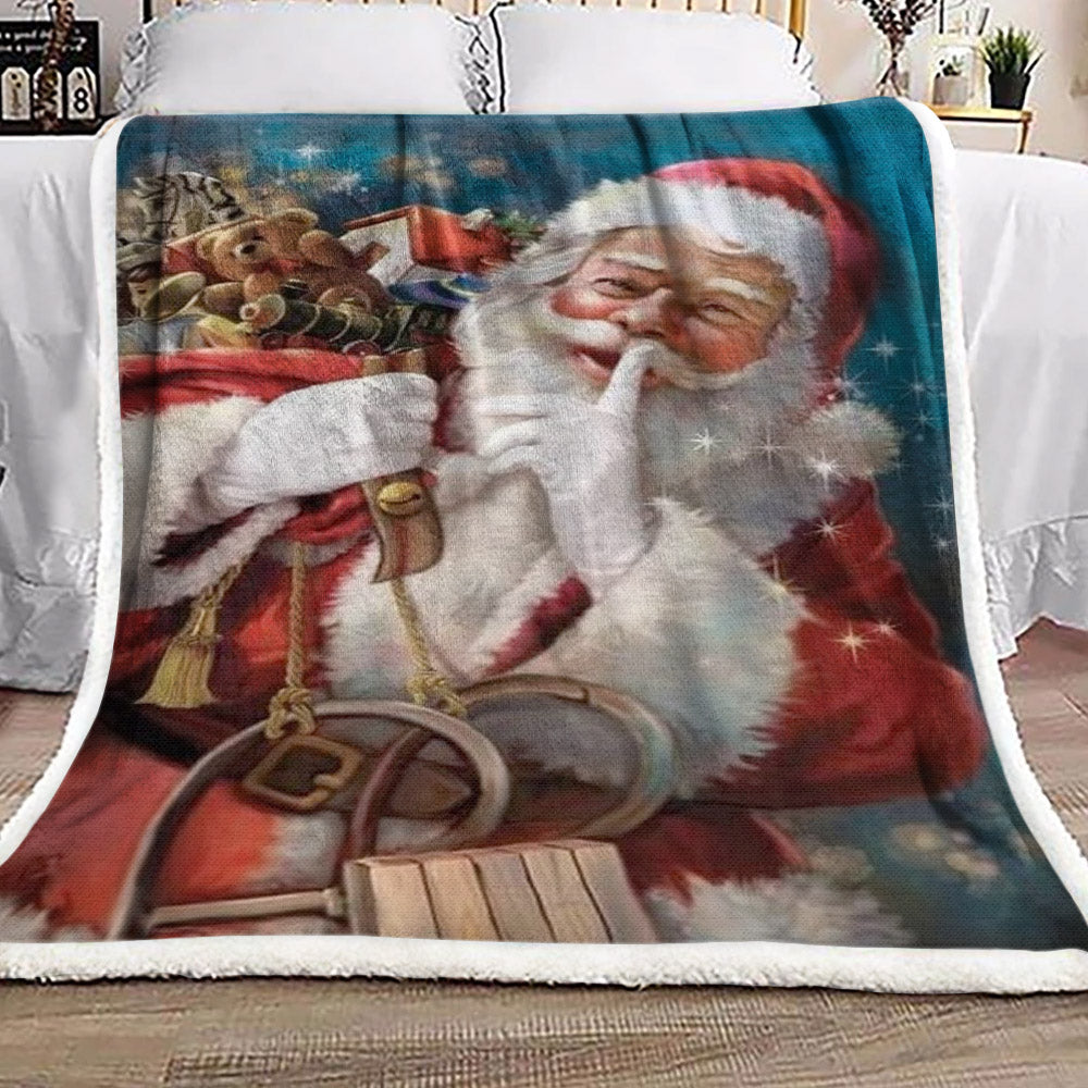 Santa Claus HN2709144F Sherpa Fleece Blanket