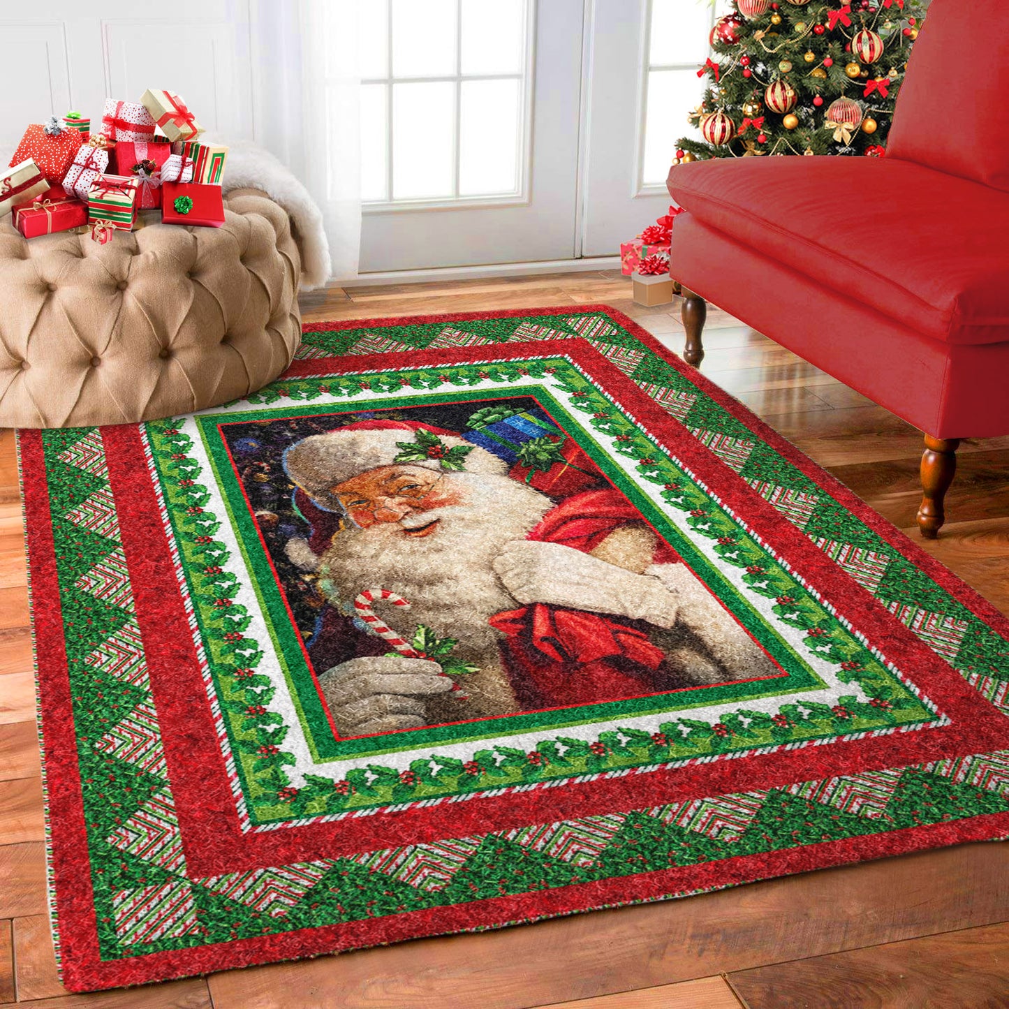 Santa Claus Merry Christmas CG2310139M Rug