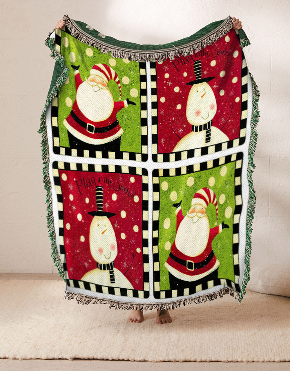 Santa Claus Snowman Christmas HN2910212S Throw Blankets For Sofa