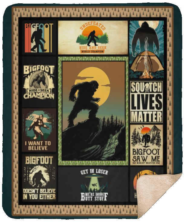 Sasquatch Bigfoot Believer Hide And Seek Hunter CLH0912351F Sherpa Fleece Blanket